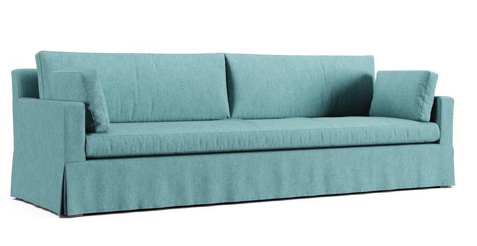 Covers for RH Belgian Track Arm 9' Sofa - Care+ Tweed Mineral Blue