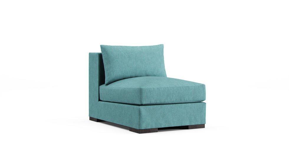 Covers for RH Capri Luxe Armless Chair - Care+ Tweed Mineral Blue