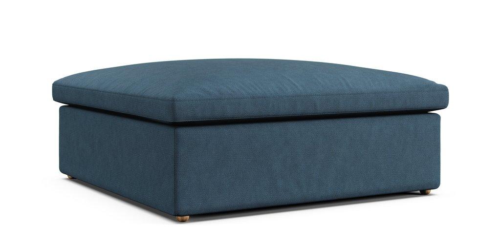 Cloud Modular Sectional Ottoman Slipcover - Care+ Tweed Teal
