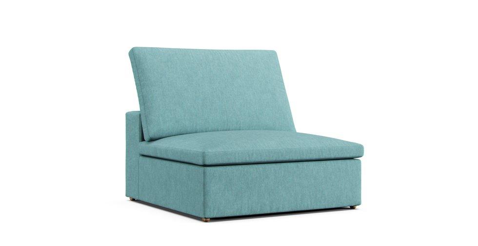 Covers for RH Cloud Modular Armless Chair - Care+ Tweed Mineral Blue