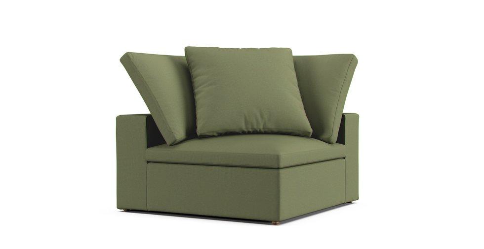 Cloud Modular Corner Chair Slipcover - Care+ Canvas Sage