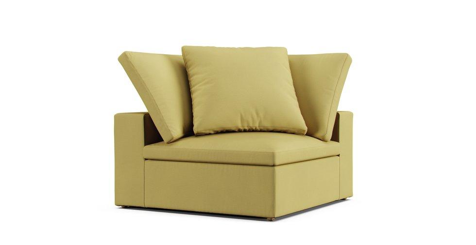 Cloud Modular Corner Chair Slipcover - Care+ Tweed Amber