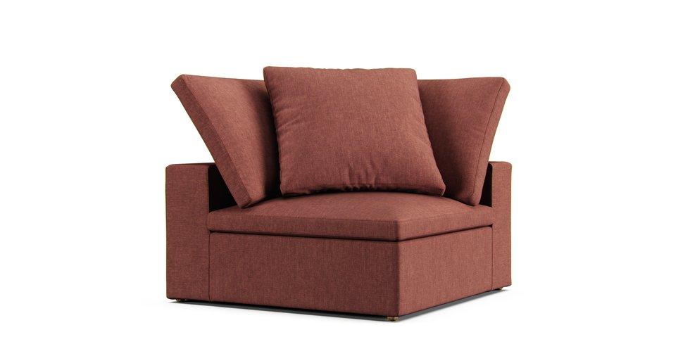 Cloud Modular Corner Chair Slipcover - Care+ Tweed Sunset