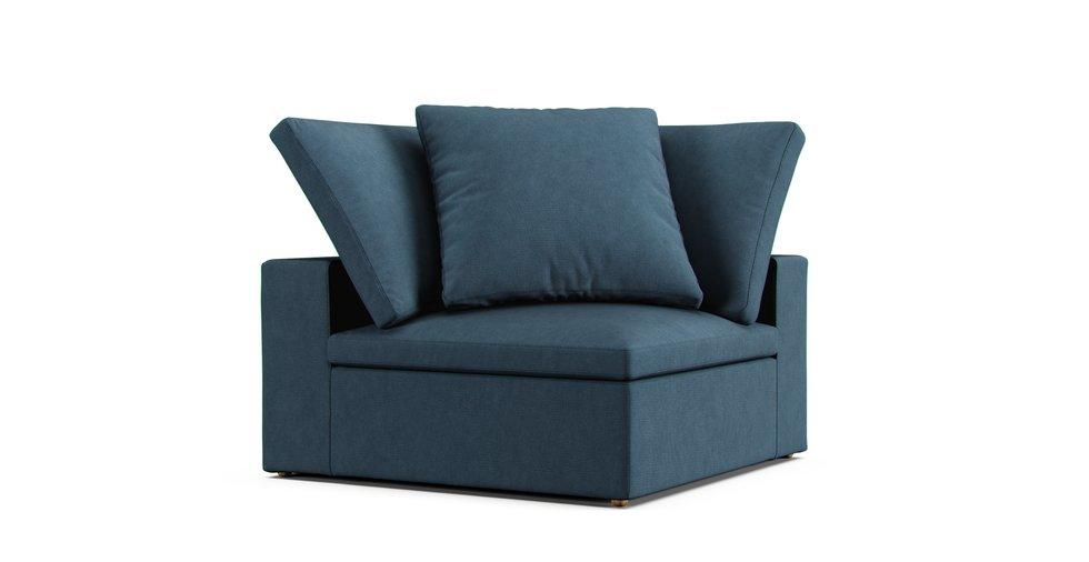 Cloud Modular Corner Chair Slipcover - Care+ Tweed Teal