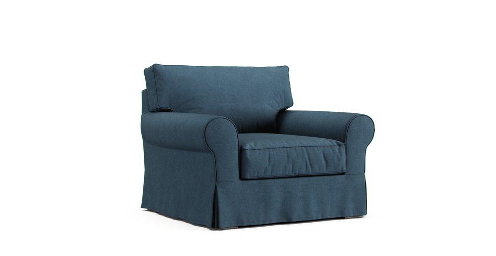 Covers for RH Grand-Scale Roll Arm Chair - Care+ Tweed Teal