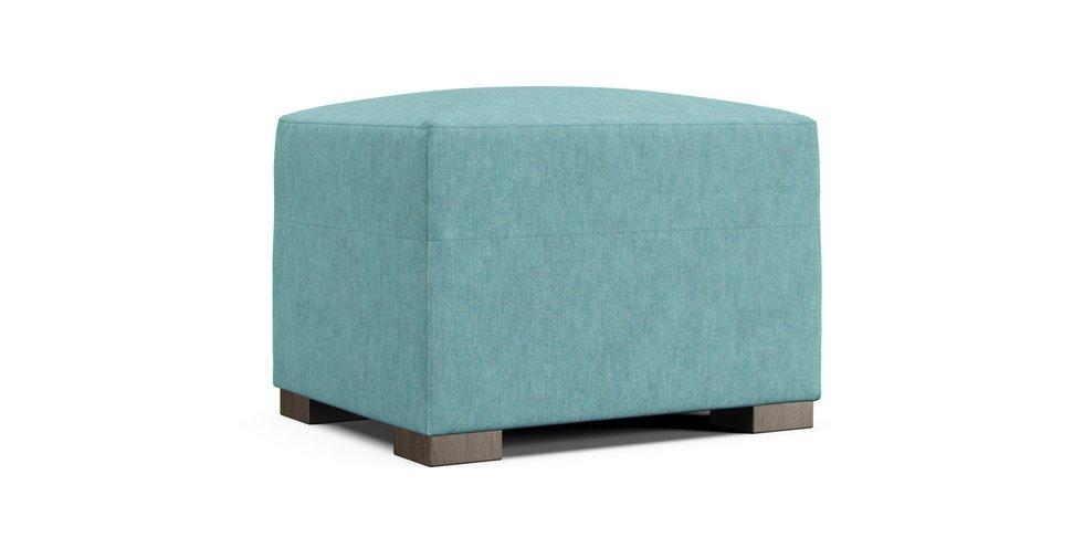 Covers for RH Maxwell Ottoman - Care+ Tweed Mineral Blue