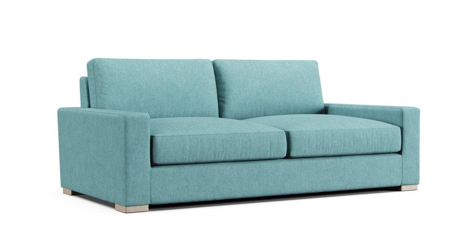 Covers for RH Maxwell 7' Sofa - Care+ Tweed Mineral Blue