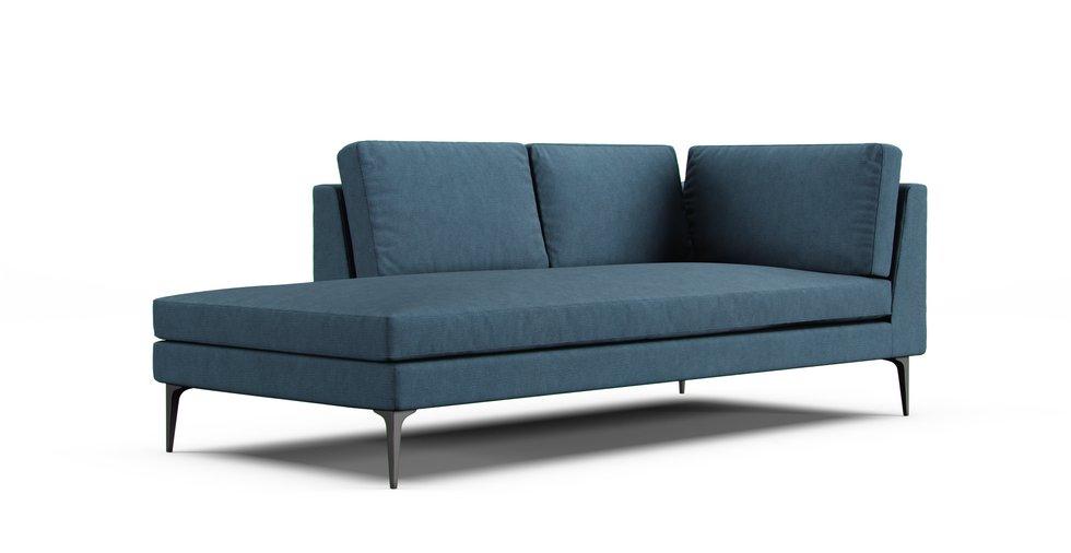 Andes Left/Right Arm Terminal Chaise Slipcover - Care+ Tweed Teal