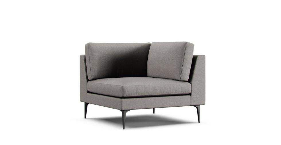 Andes Corner Seat Sofa Slipcover - Care+ Canvas Ash