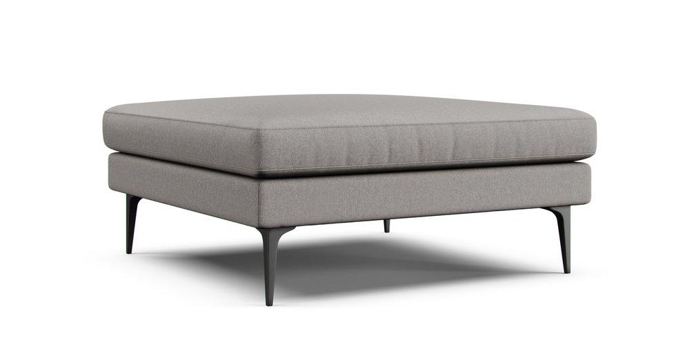 Andes Ottoman Slipcover - Care+ Canvas Ash