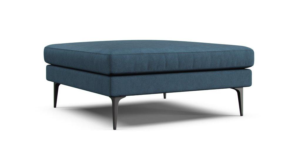 Andes Ottoman Slipcover - Care+ Tweed Teal