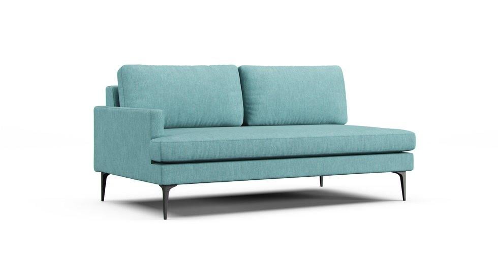Andes Left/Right Arm 2.5 Seater Sofa Slipcover - Care+ Tweed Mineral Blue