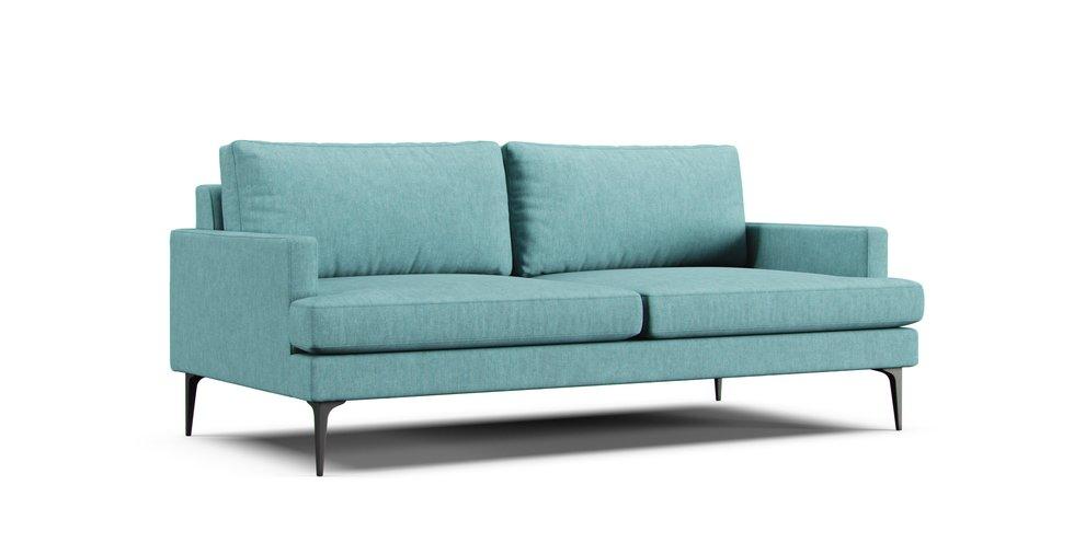Andes 76.5 Sofa Slipcover - Care+ Tweed Mineral Blue