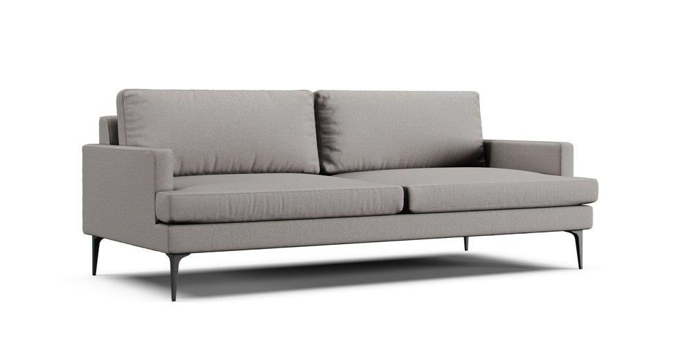 Andes 86" Sofa Slipcover - Care+ Canvas Ash