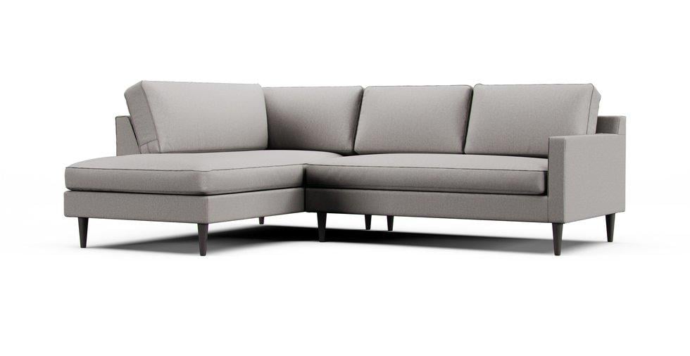 Drake 100" 2-Piece Bumper Chaise Sectional Slipcover - Care+ Canvas Ash