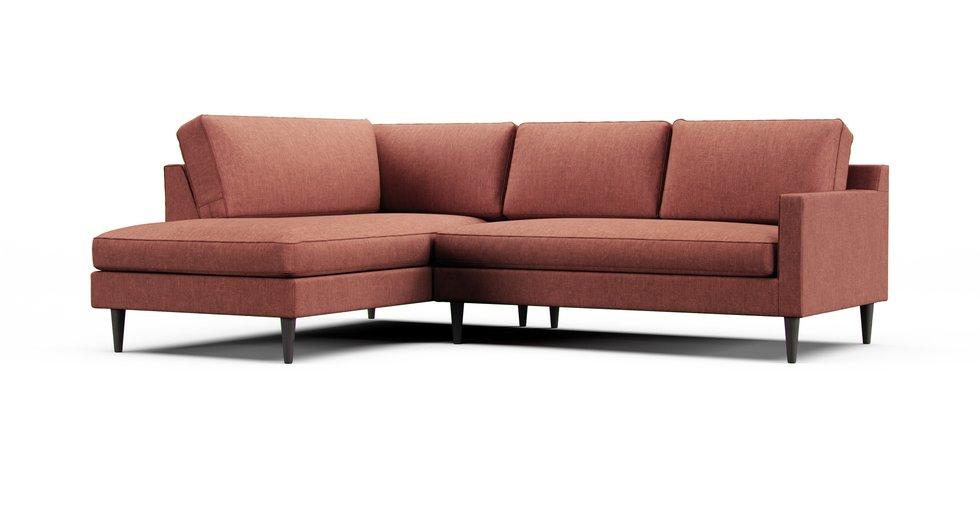 Drake 100" 2-Piece Bumper Chaise Sectional Slipcover - Care+ Tweed Sunset