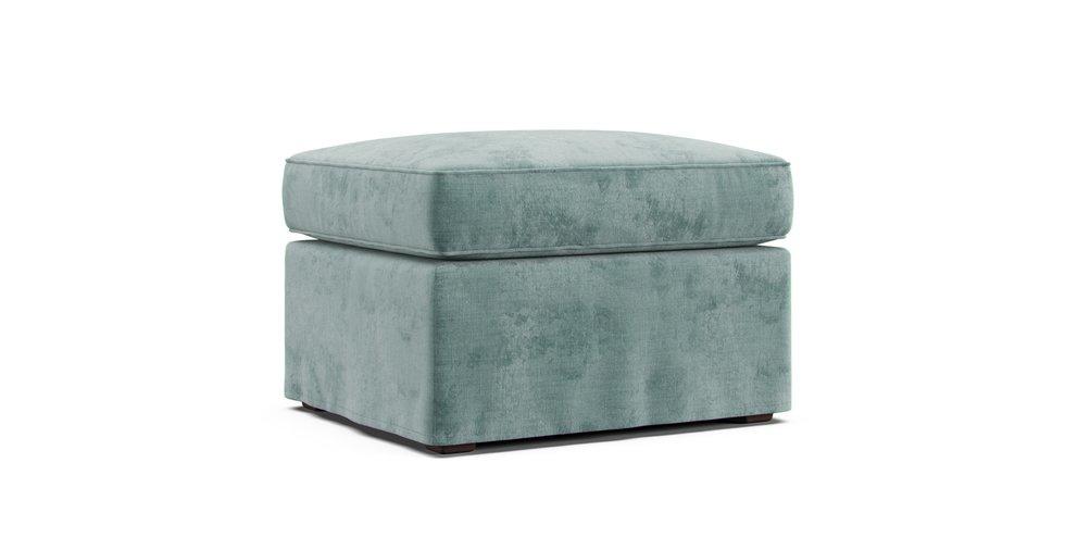 Henry Ottoman Slipcover - Care+ Canvas Sage