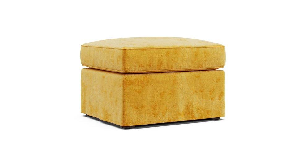 Henry Ottoman Slipcover - Care+ Canvas Ash