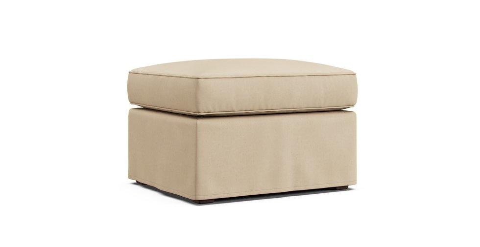 Henry Ottoman Slipcover - Care+ Tweed Teal