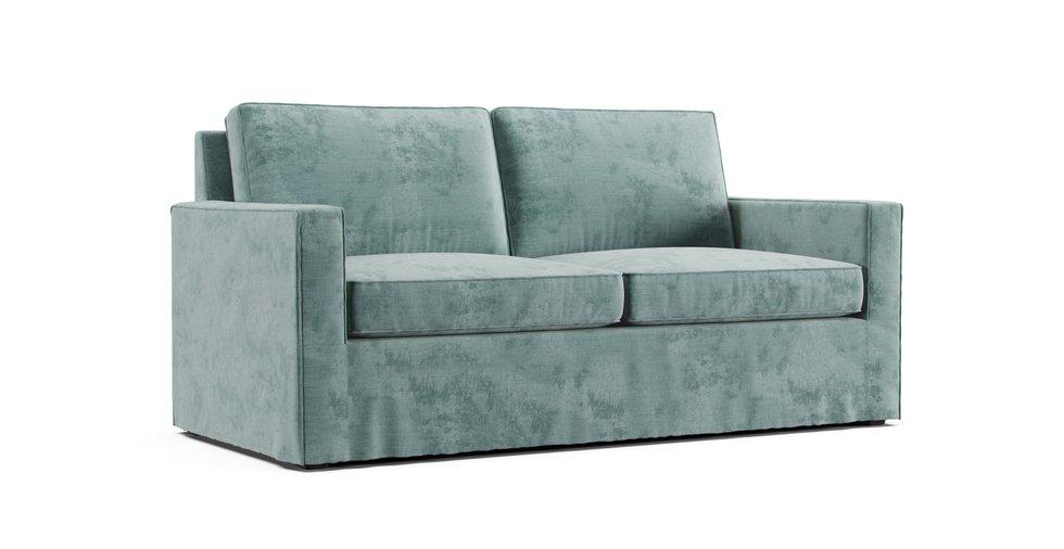Henry 76" Sofa Slipcover - Care+ Canvas Sage