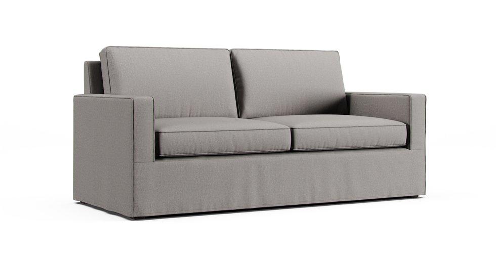 Henry Queen Sleeper Sofa Slipcover - Care+ Canvas Ash