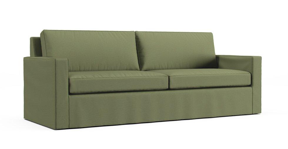 Henry 86" Sofa Slipcover - Care+ Canvas Sage