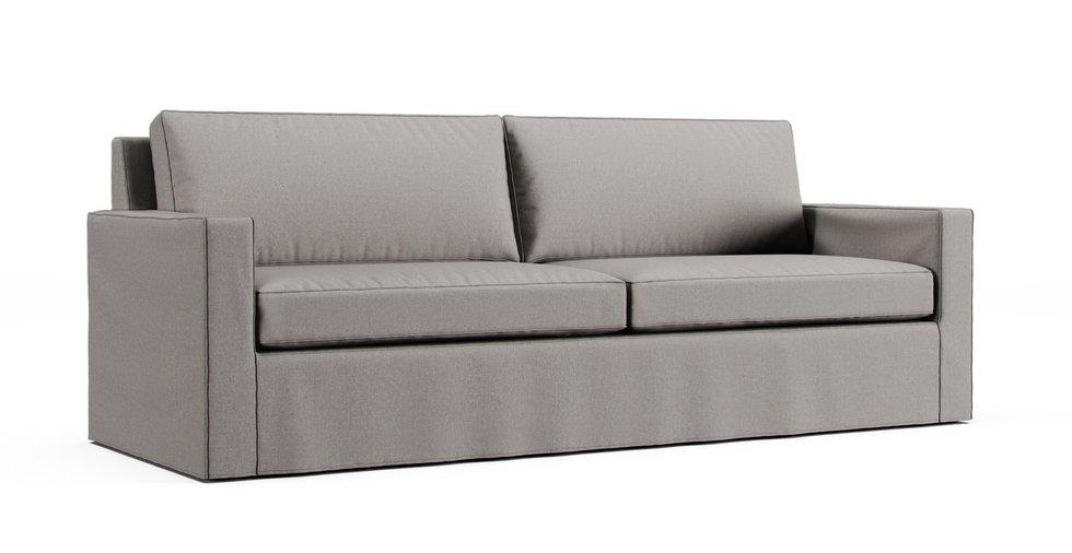 Henry 86" Sofa Slipcover - Care+ Canvas Ash