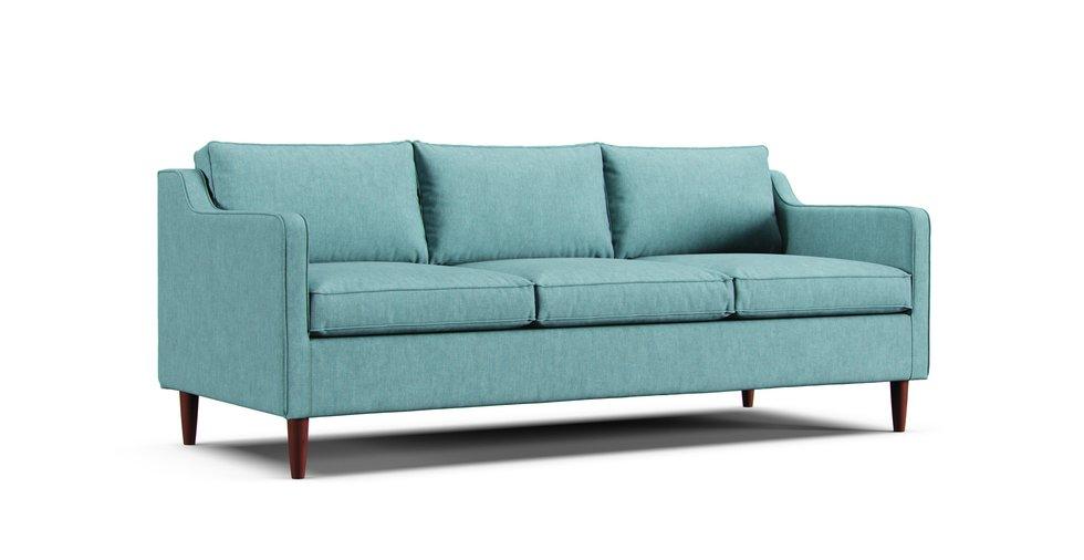 Hamilton 80" Sofa Slipcover - Care+ Tweed Mineral Blue