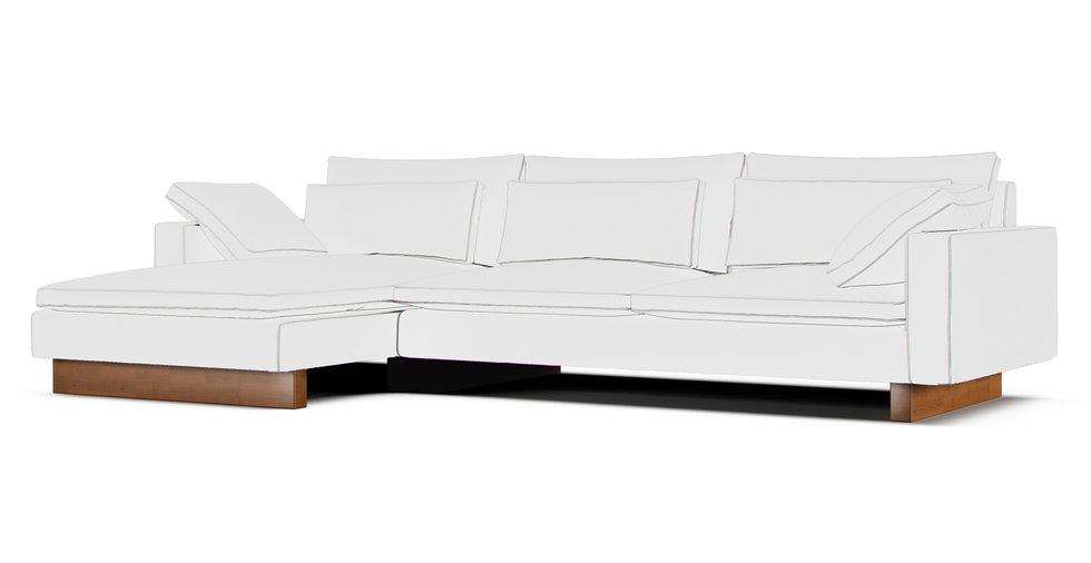 Harmony 2-Piece Chaise Sectional Slipcover - Care+ Canvas Ash