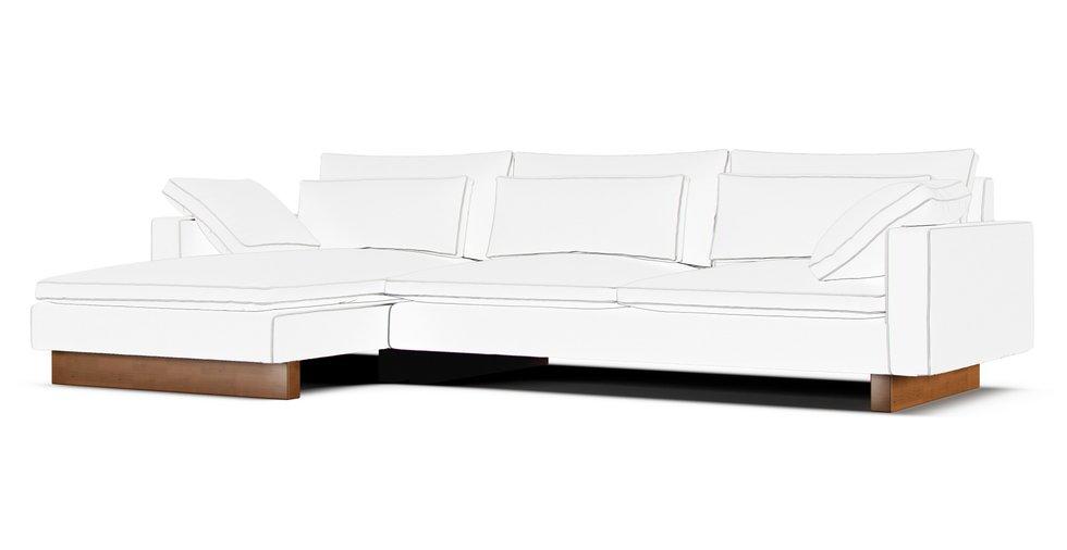 Harmony 2-Piece Chaise Sectional Slipcover - Care+ Tweed Amber