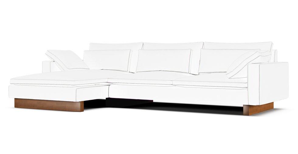 Harmony 2-Piece Chaise Sectional Slipcover - Care+ Tweed Mineral Blue