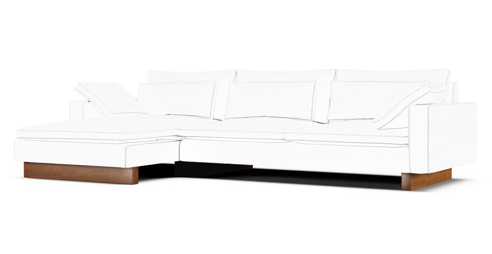 Harmony 2-Piece Chaise Sectional Slipcover - Care+ Tweed Teal