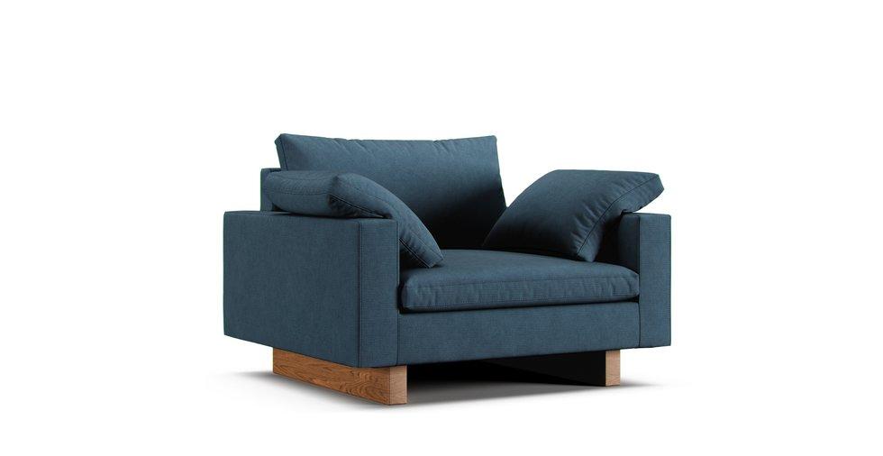 Harmony Chair Slipcover - Care+ Tweed Teal