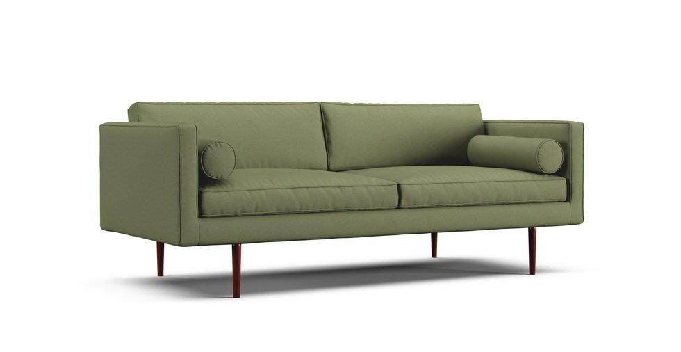 Monroe Mid-Century 80" Sofa Slipcover - Care+ Canvas Sage