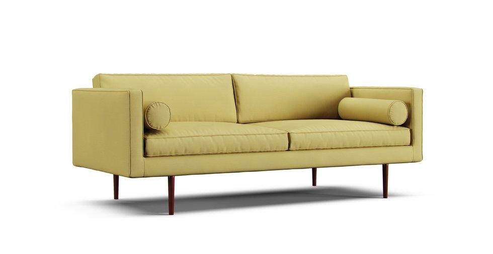 Monroe Mid-Century 80" Sofa Slipcover - Care+ Tweed Amber