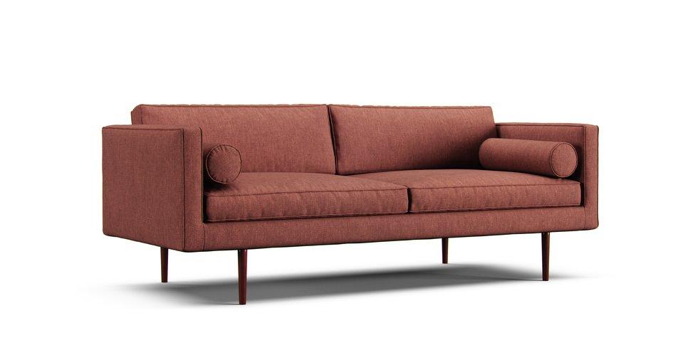 Monroe Mid-Century 80" Sofa Slipcover - Care+ Tweed Sunset