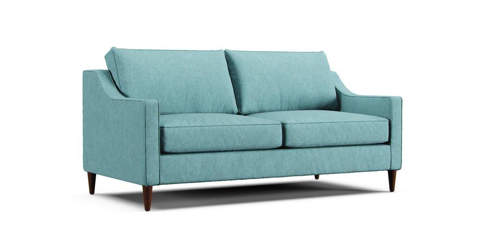 Paidge 73" Sofa Slipcover - Care+ Tweed Mineral Blue