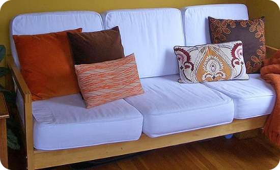 Customer photo: IKEA LILLBERG three-seater sofa with white Cotton Canvas slipcover