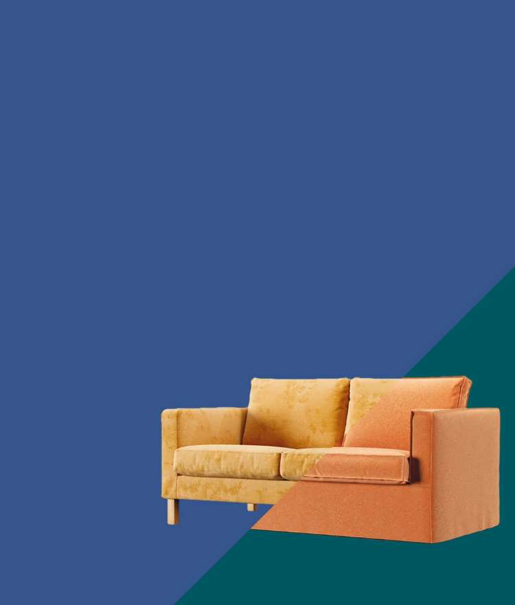 Sofa showcasing original style compared to Comfort Works signature style