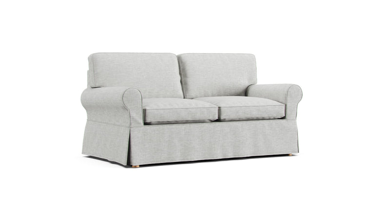 Laura Ashley Padstow sofa with extremely durable and machine-washable textured weave ash slipcover