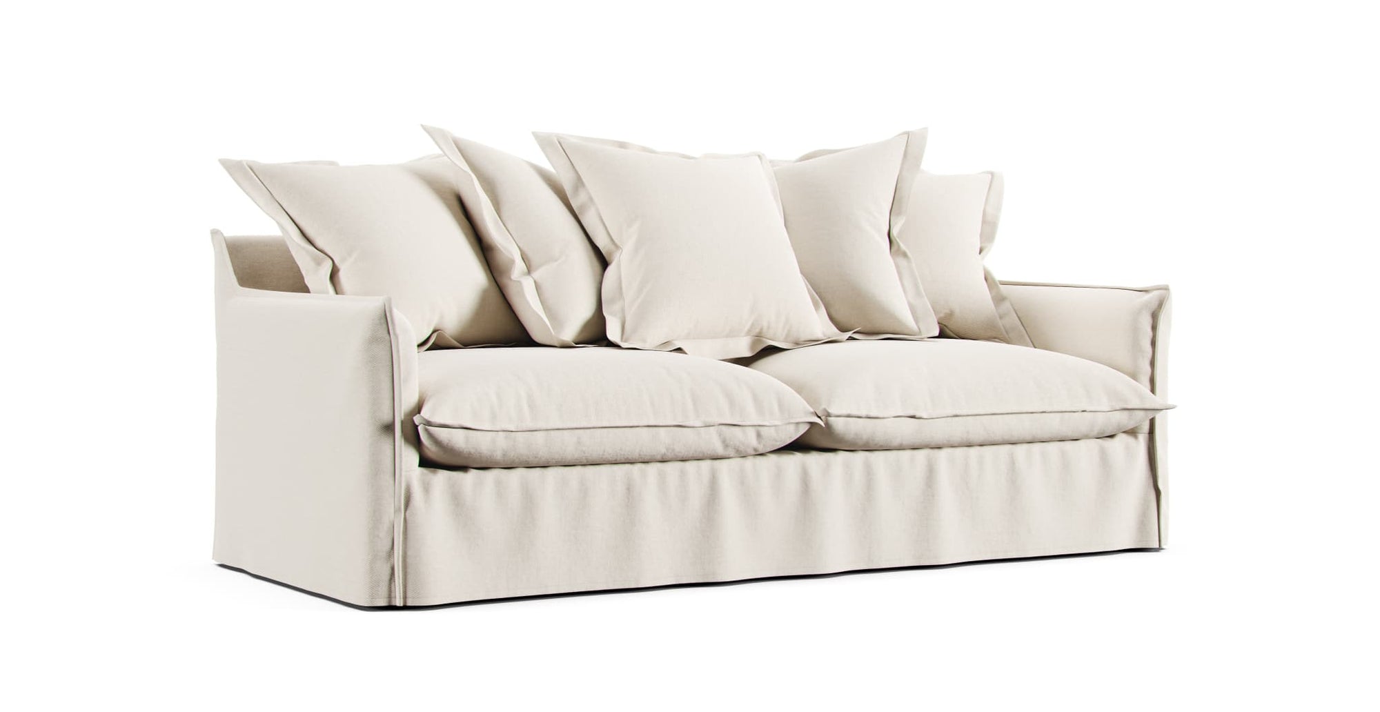 Maisons du Monde Barcelone sofa with medium-heavy 100% cottons machine washable Brushed Cotton Sand slipcover