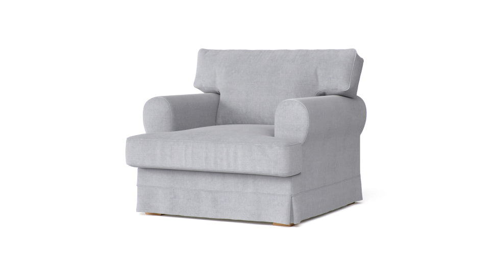 Maßanfertigung Husse Sessel mit runden Armlehnen und T-förmigen Kissen –  Comfort Works Global Pte Ltd