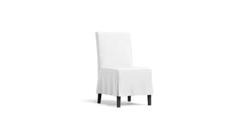 Mid-skirt Dining Chair with perfect fit premium custom made white Cotton Canvas slipcover