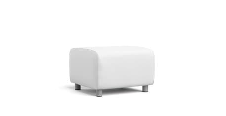 One-piece Ottoman with perfect fit premium custom made white Cotton Canvas slipcover